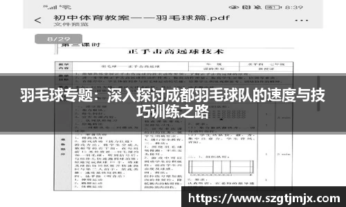 羽毛球专题：深入探讨成都羽毛球队的速度与技巧训练之路